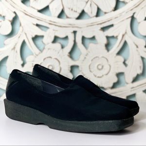 Stuart Weitzman Black Slip On Platform Loafer